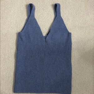 J. Crew Blue Ribbed Knit Tank Top cashmere